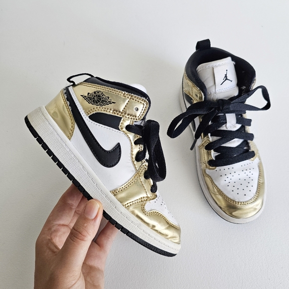 Nike Air Jordan Mid SE TD Metallic Gold Size 12C (DC1422-700)